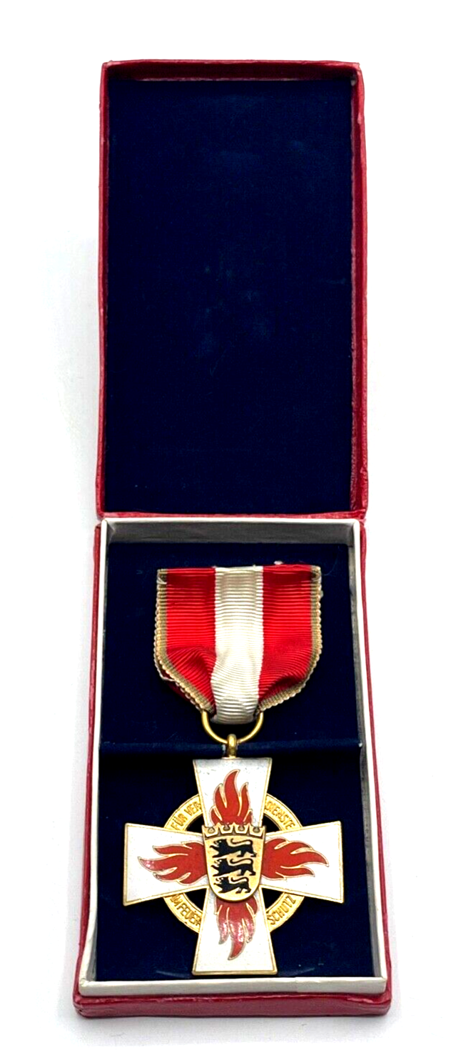 Feuerwehr Ehrenzeichen Verdienstkreuz 40 Jahre Land Baden-Württemberg im Etui0