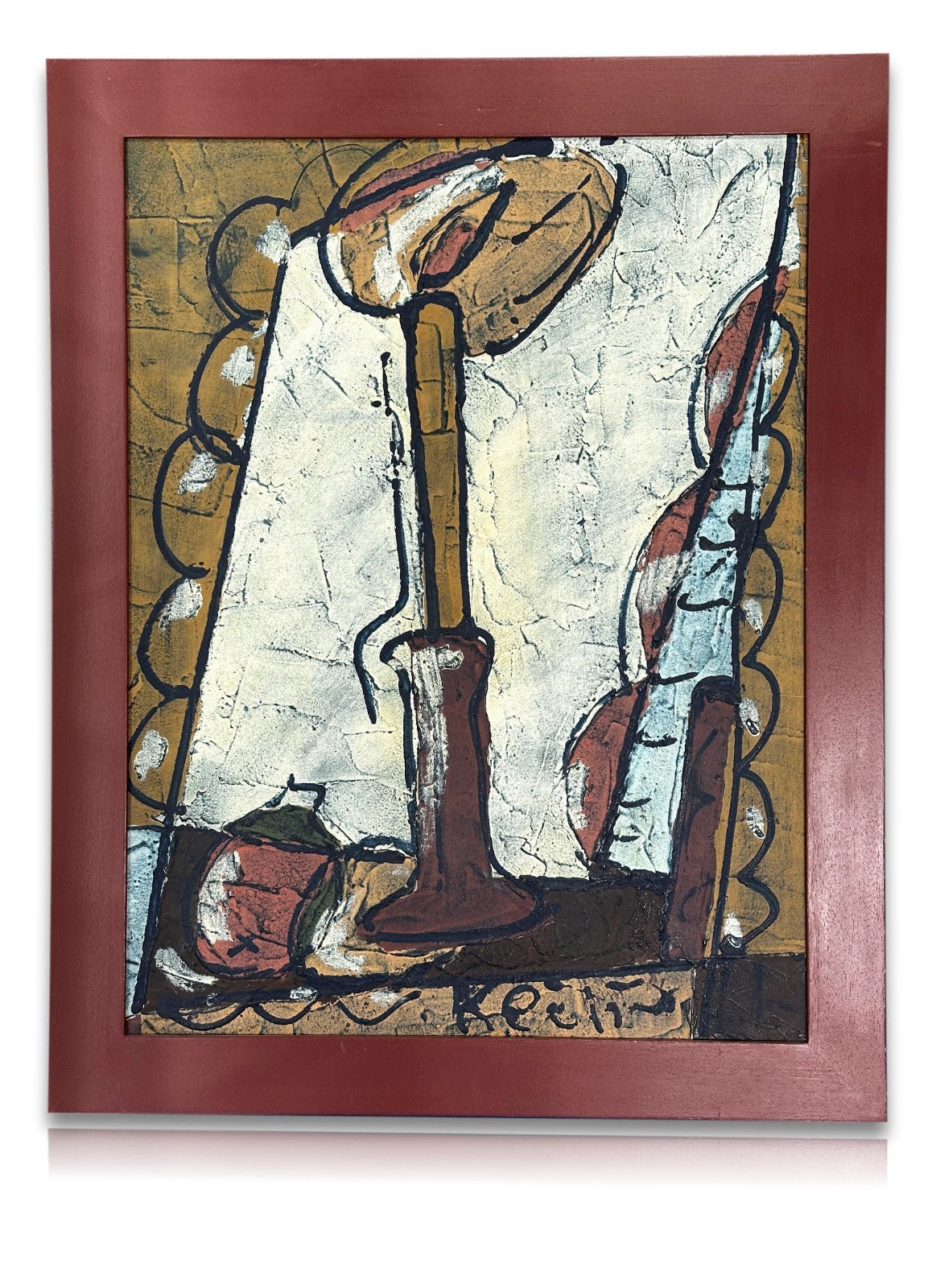 Bohumil Samuel Kečíř (1904–1987) – Modernes Stillleben mit Kerzenleuchter - sig.0