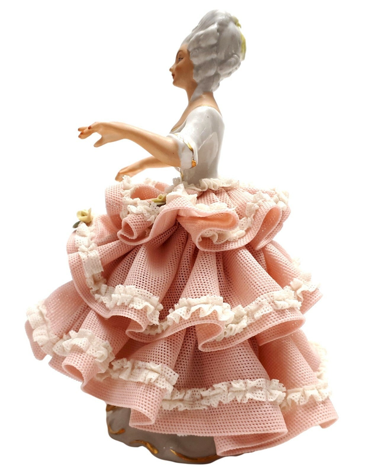 Sandizell Höffner & Co - Porzellanfigur 'feine Dame' - polychrohme Bemalung2