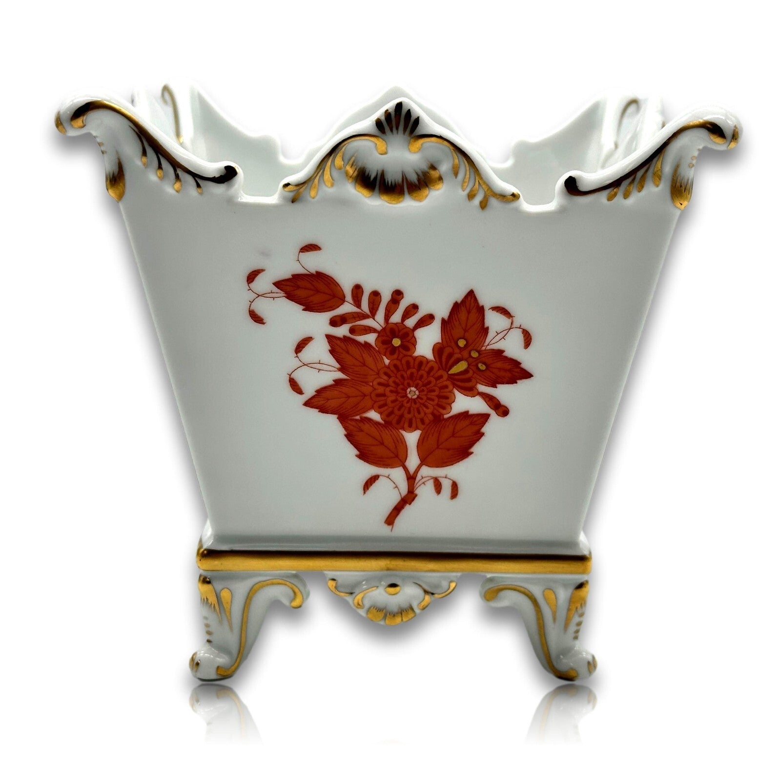 Herend 6408 AO - Cachepot Übertopf - Porzellan - Apponyi Orange - Handbemalt4