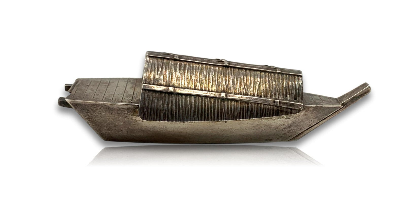 Miniatur Sampan Boot Gondel - 950er Sterling Silber - Salzstreuer - Handarbeit6