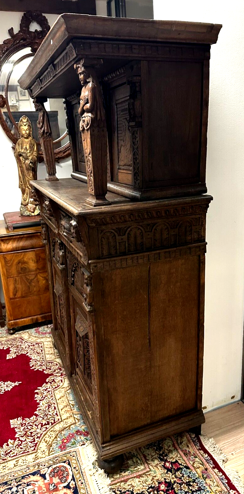 Renaissance - Eiche - 17. Jahrhundert - Buffet Schrank - reiche Schnitzerei14