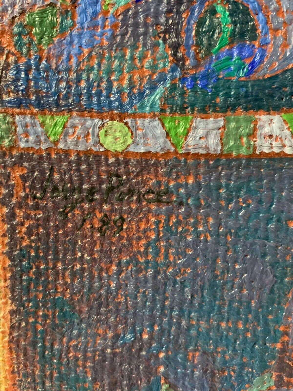 Jorge Ponce 1934-2012 - Öl auf Leinwand - gerahmt Passepartout - Expressionismus3