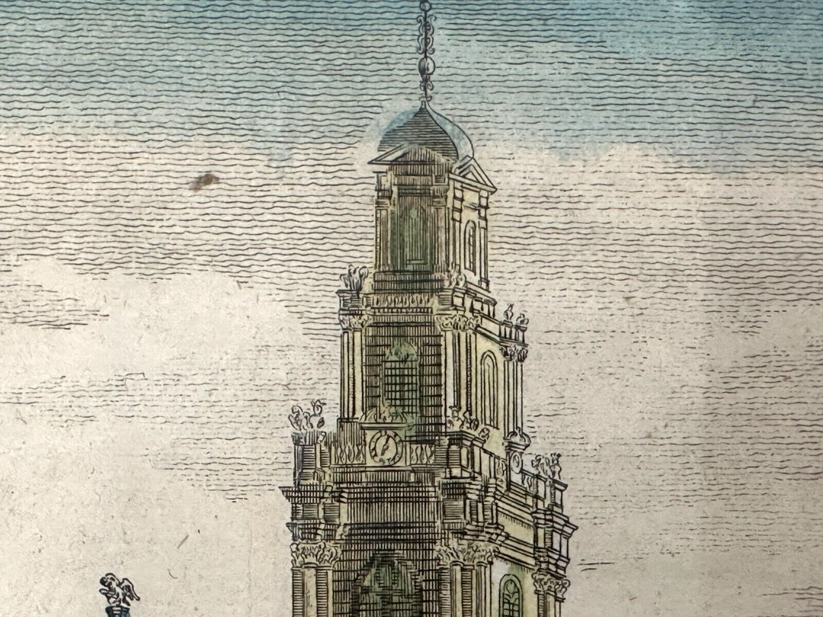 kolorierter Kupferstich - London, königliche Börse um 1750 - rahmt hinter Glas5