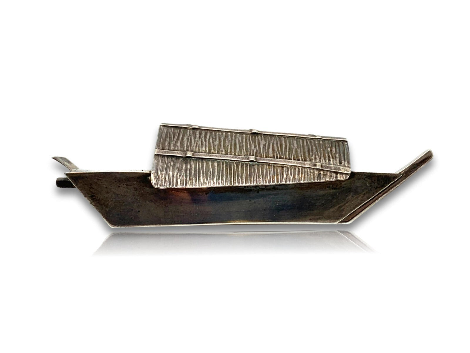 Miniatur Sampan Boot Gondel - 950er Sterling Silber - Salzstreuer - Handarbeit2