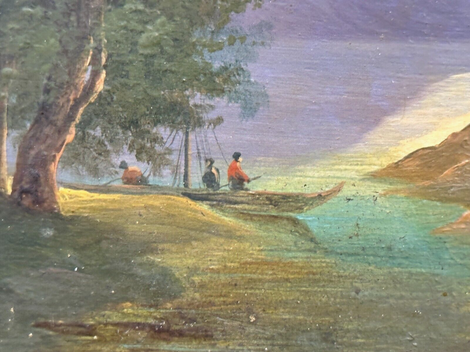 Öl auf auf Holz - Franz Sager 1821-ca. 1891 - Blick auf den Hallstättersee 18475