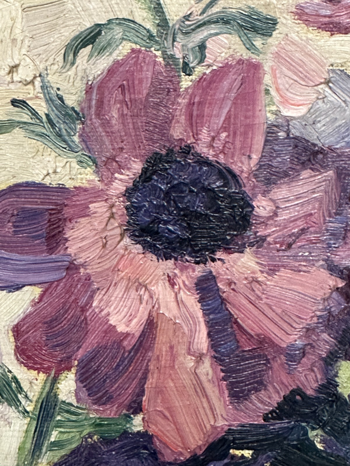 Hermann L. Umgelter – Stillleben mit Anemonen in Vase - Öl auf Leinwand - sig.9