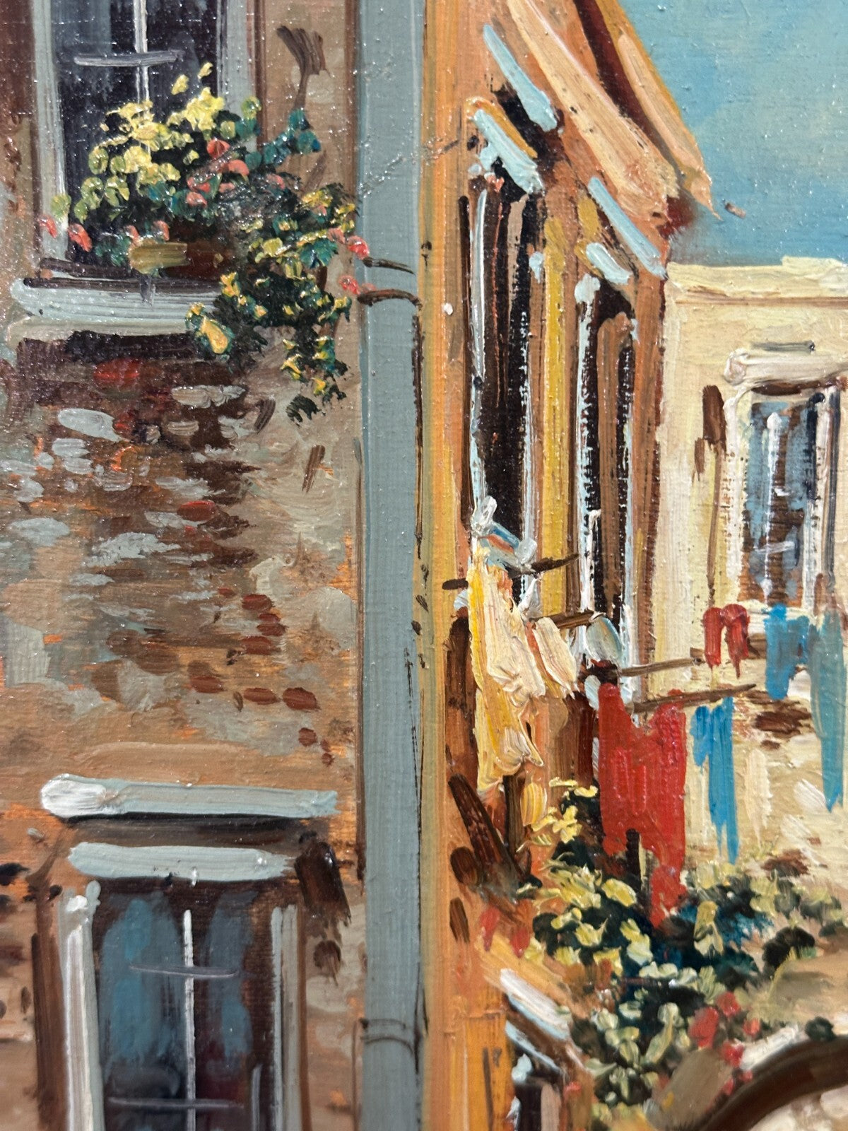 Ugo Mascolo - Öl auf Platte - Neapel - Vicolo di Napoli - gerahmt - signiert2