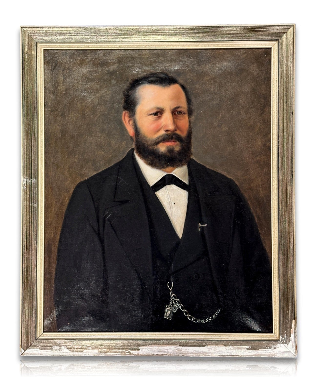 Herrenporträt um 1860–1870 – Öl auf Leinwand – gerahmt - Süddeutschland - sign.0