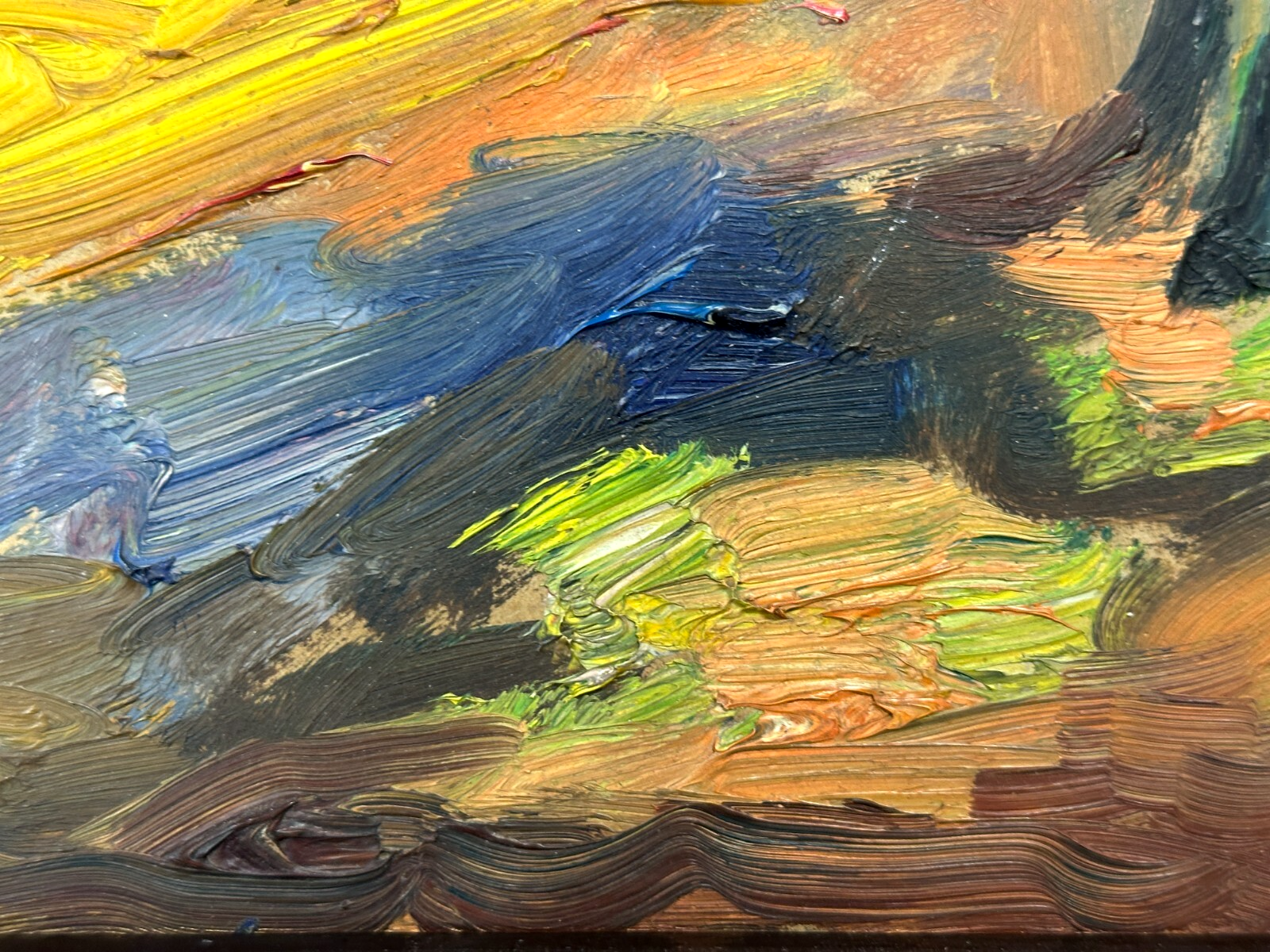 Johannes Sack 1890-1958 - Expressionistisches Waldstück – Öl auf Karton signiert11