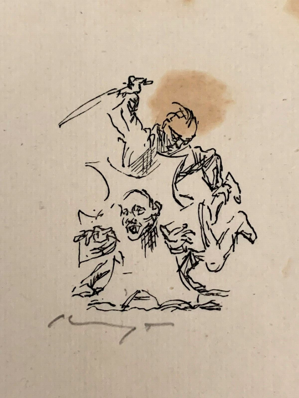Max Slevogt 1868-1932 - Lithographie - Szenische Illustration - signiert 0