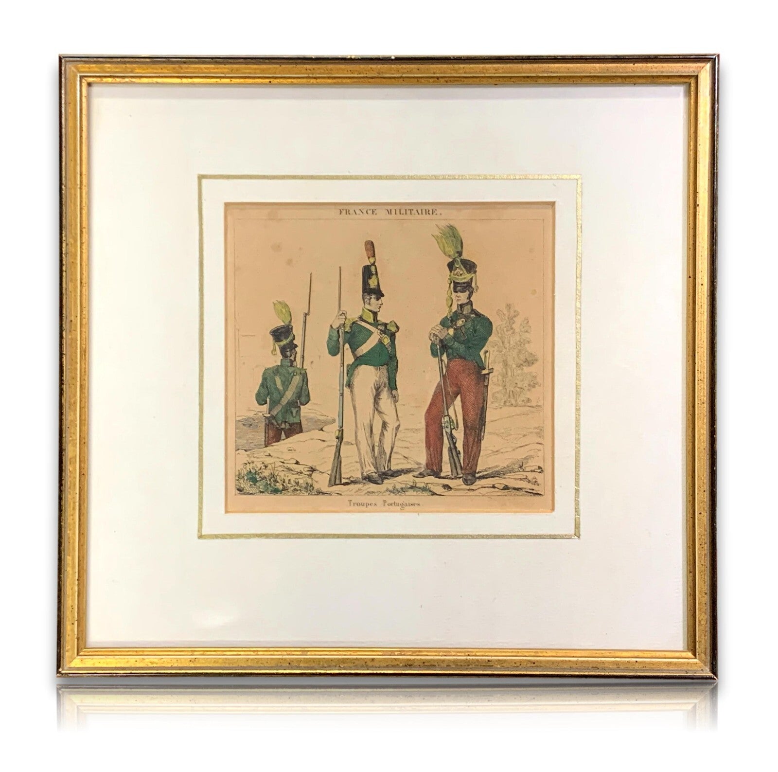 Lacauchie - Stahlstich koloriert - Historische Uniform - Portugiesische Truppen0