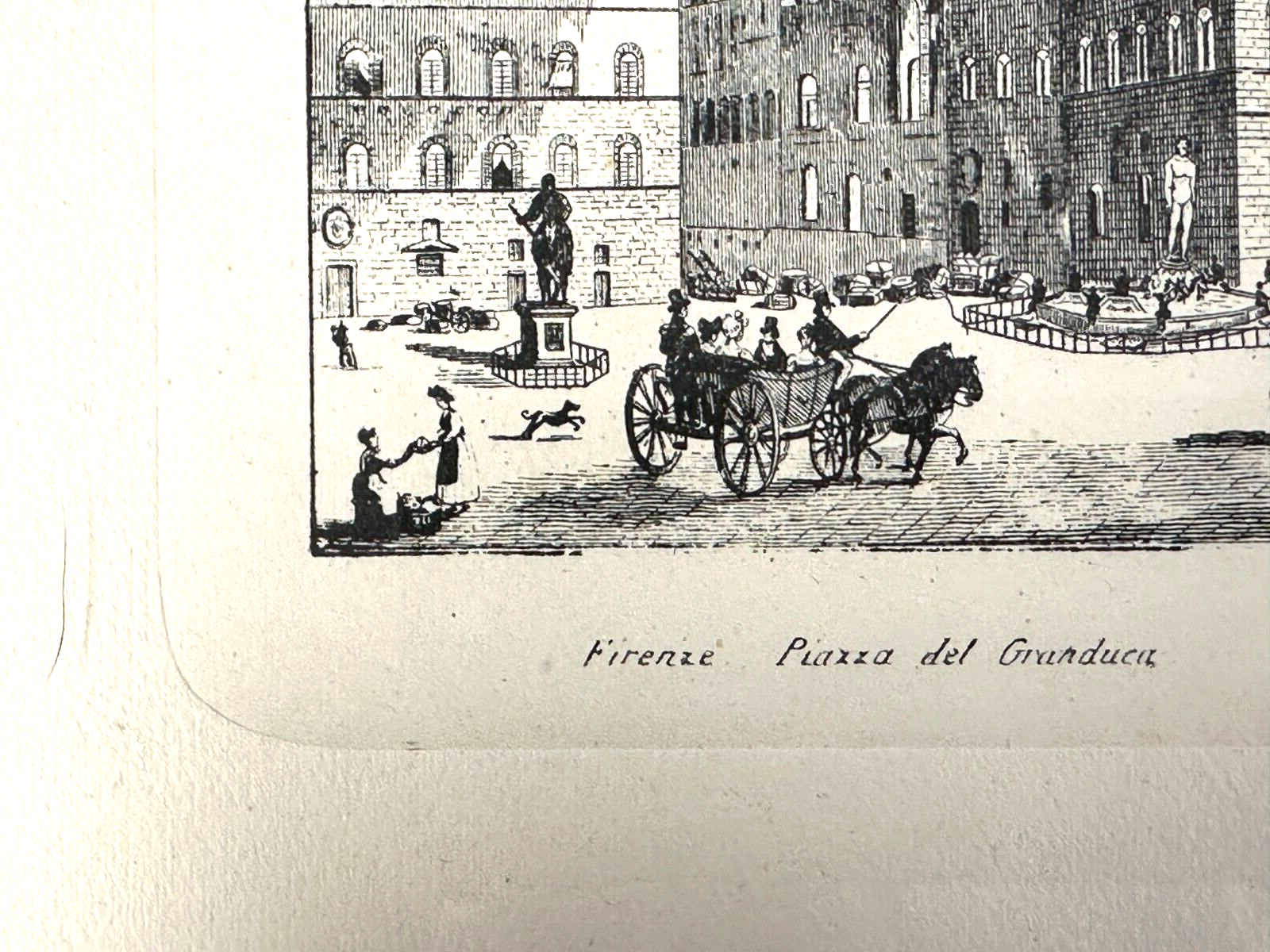 Florenz Piazza della Signoria - Palazzo Vecchio und Loggia dei Lanzi - Stich3