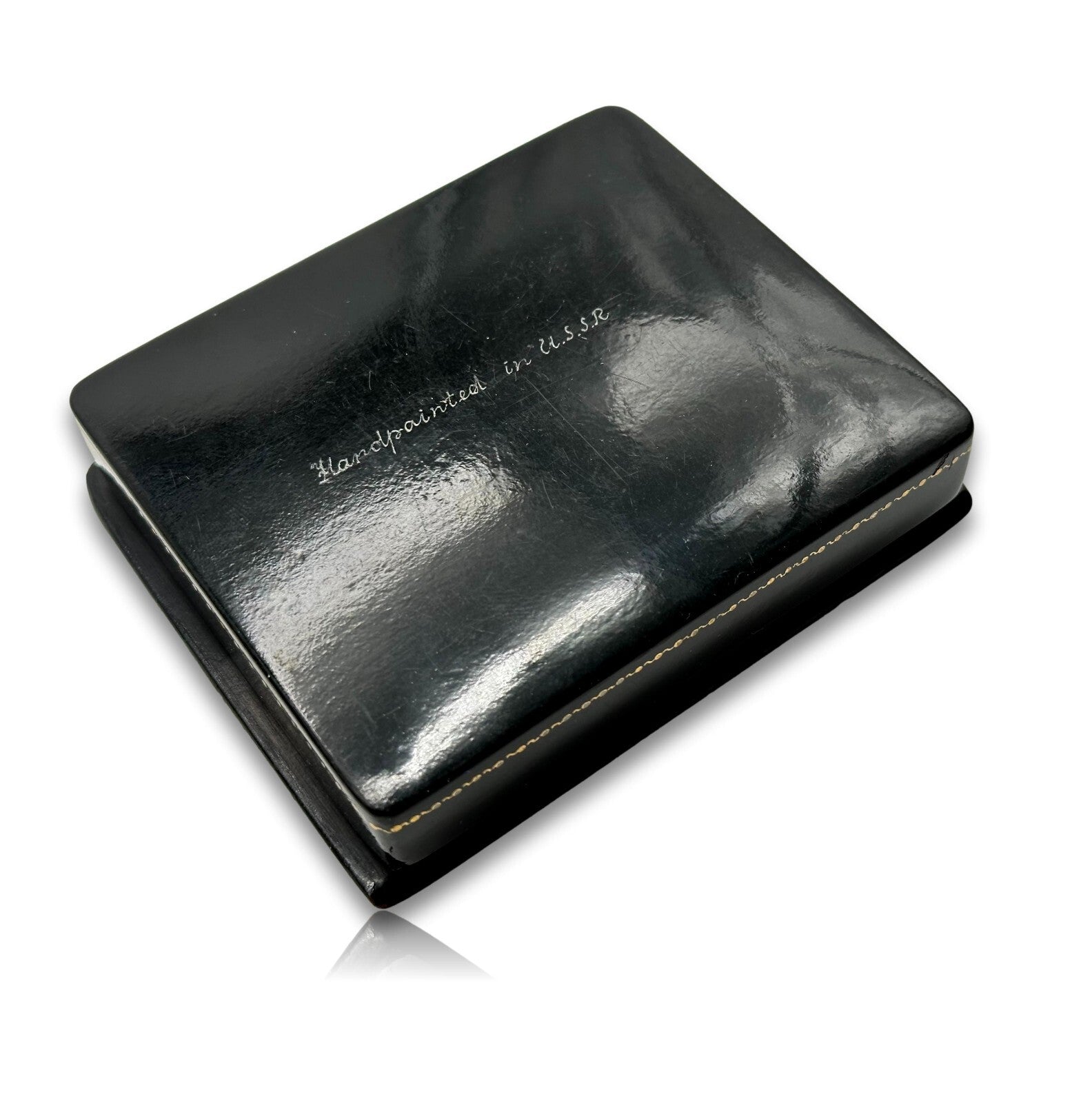 Lackdose Tabakdose Tabatiere - Handbemalt - Russland Fedoskino - signiert3