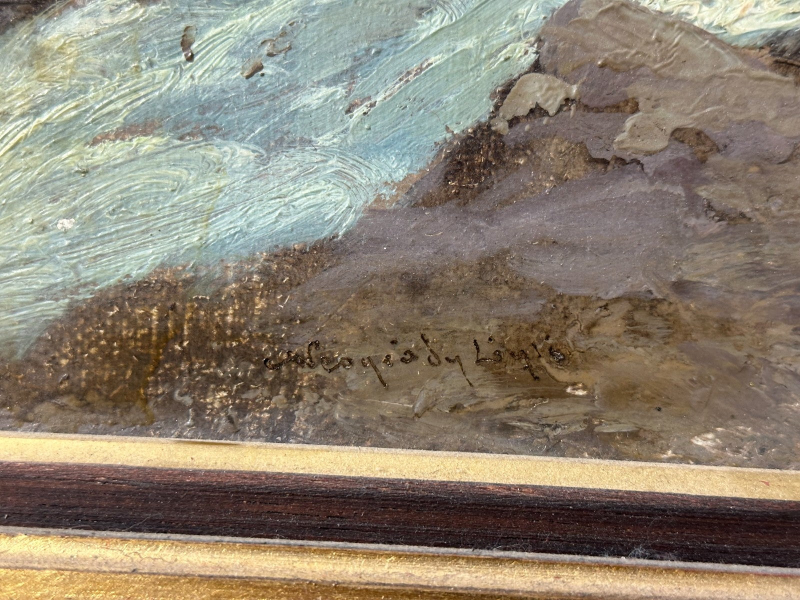 Öl auf auf Leinwand - Saastal Saaservispa - Johann Joseph Geisser 1824–189410