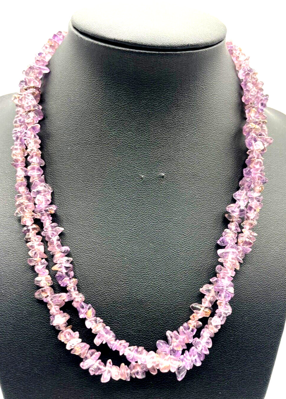 Natürlicher Amethyst Kette Edelstein Splitterkette Endloskette o Verschluss0