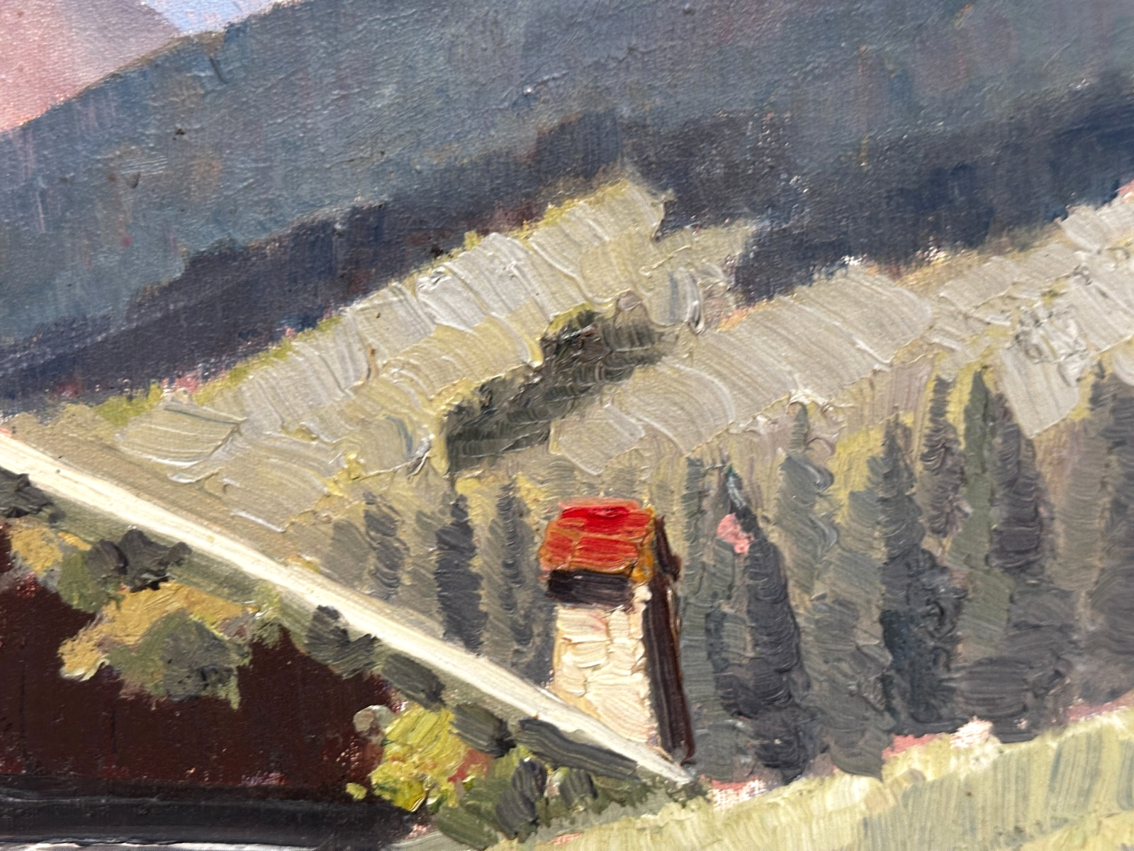 Ernst Feuerstein 1903–1960 Bauernhof an der Zugspitze Öl auf Masonit - signiert10