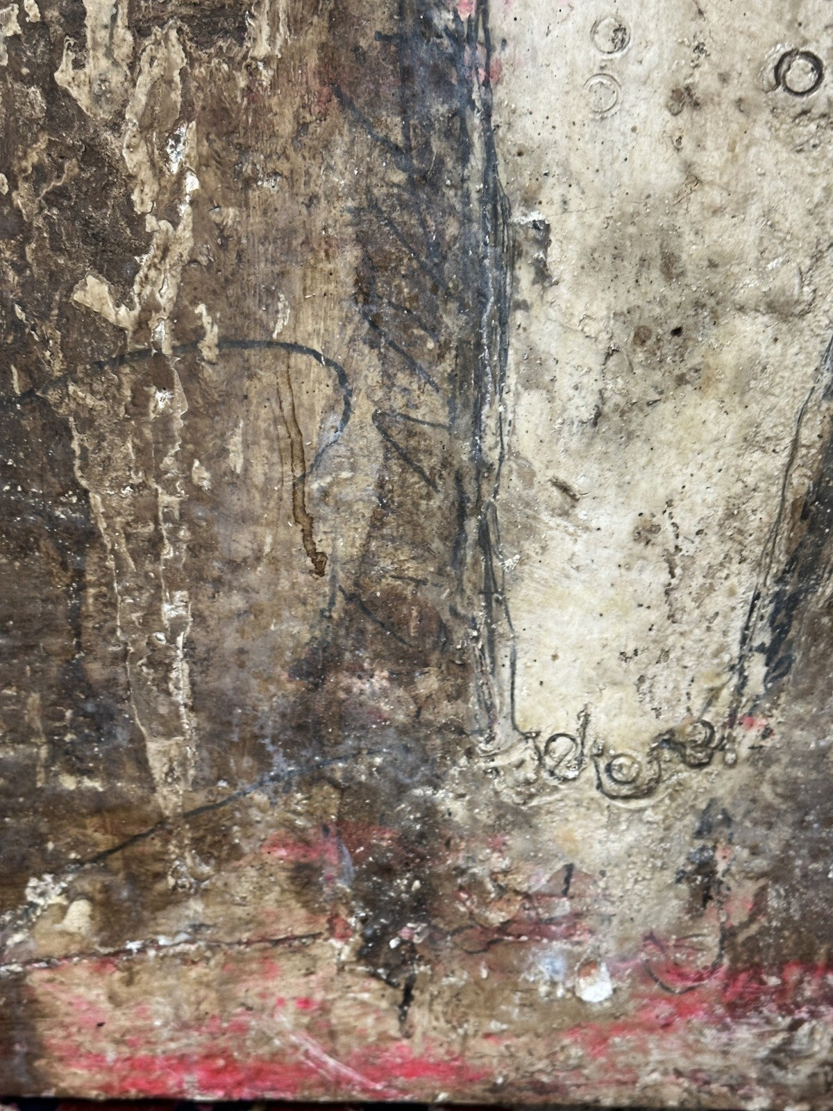 Ulrich Klieber 1974 – expressive Mischtechnik - Archaische Frauenfigur - sign.5