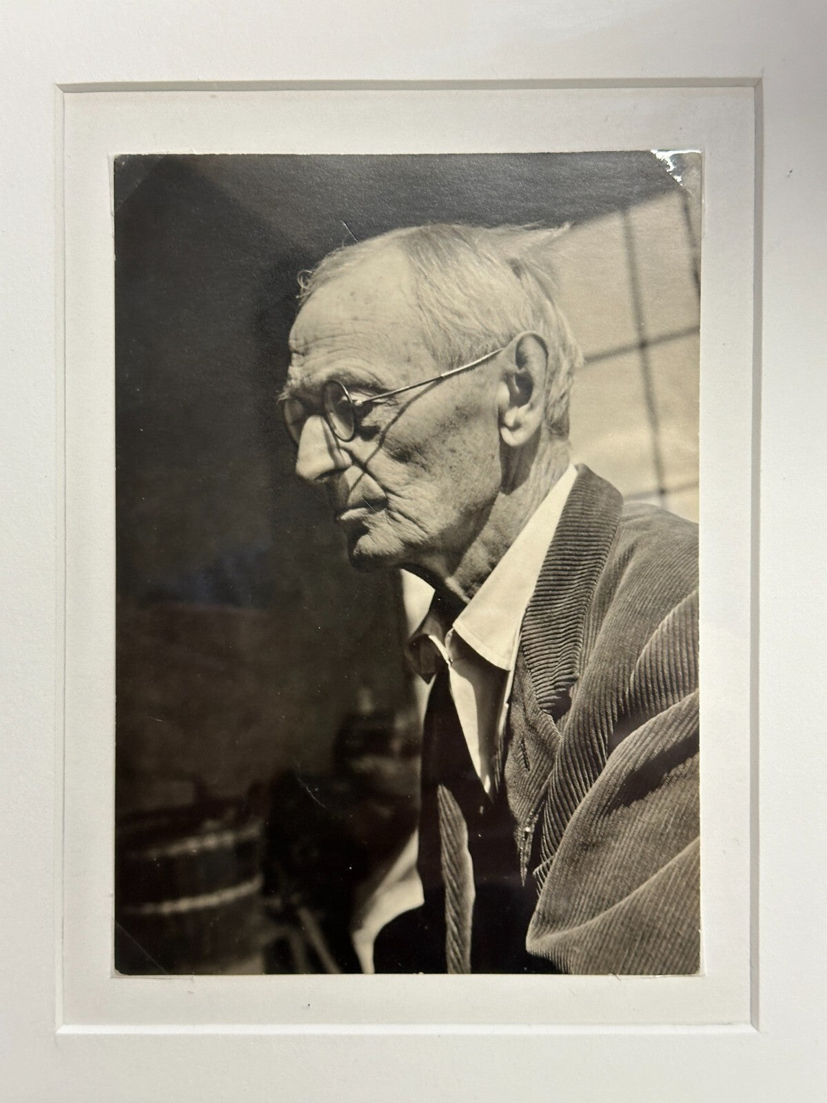 Hermann Hesse Porträt mit handschriftlichen Gruß - gerahmt im Passepartout1