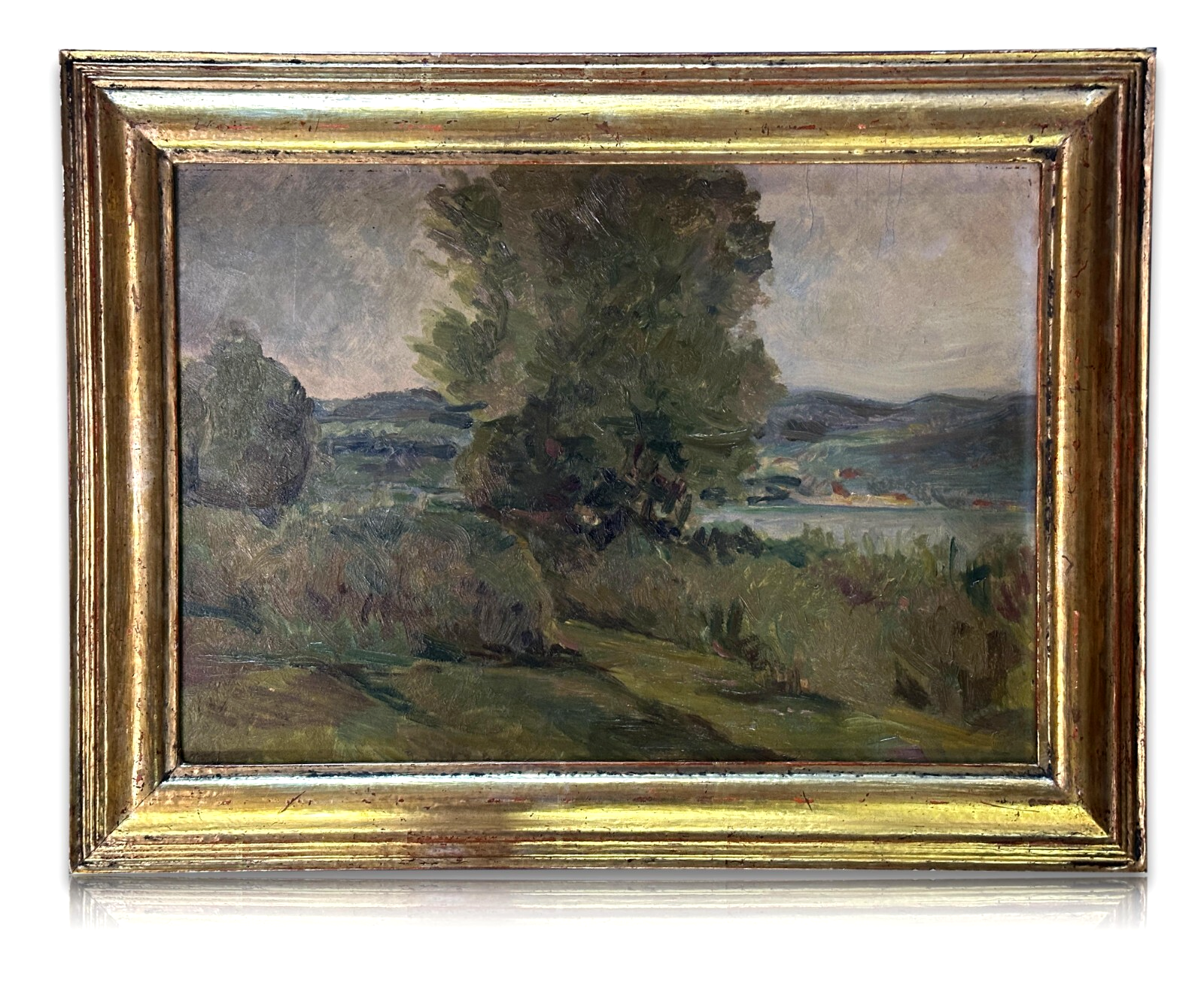 Öl auf Karton - Impressionismus - Landschaftsgemälde - gerahmt - unsigniert0