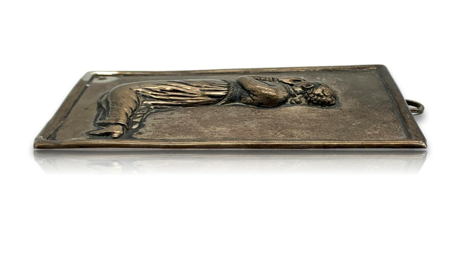 Relieftafel - Wandbild - Silber (säuregeprüft) - Frau kniend beten - punziert5