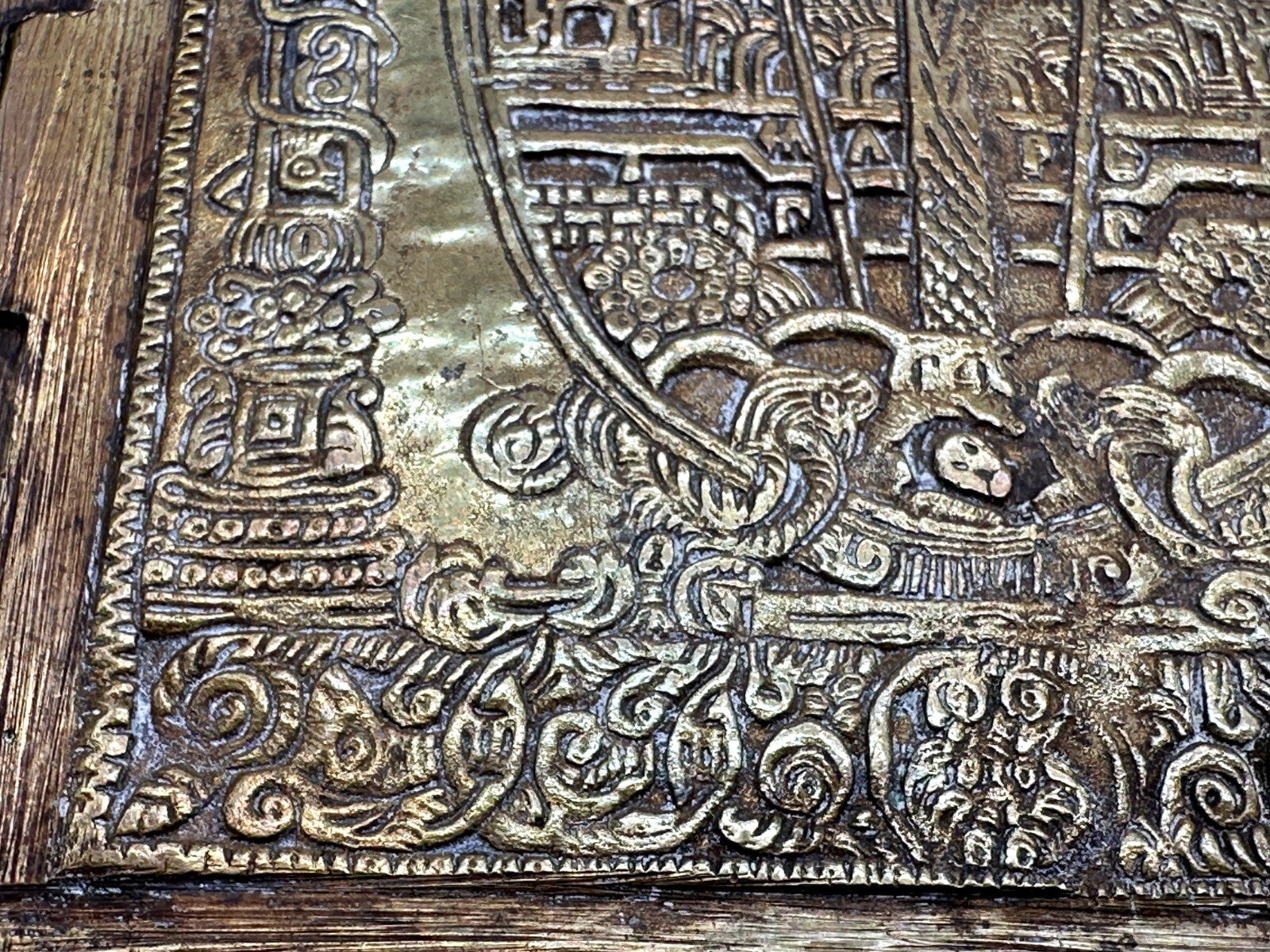 Russische Reise-Ikone - Polyptychon - Bronze - um 1800 - Emailliert - 4-teilig13