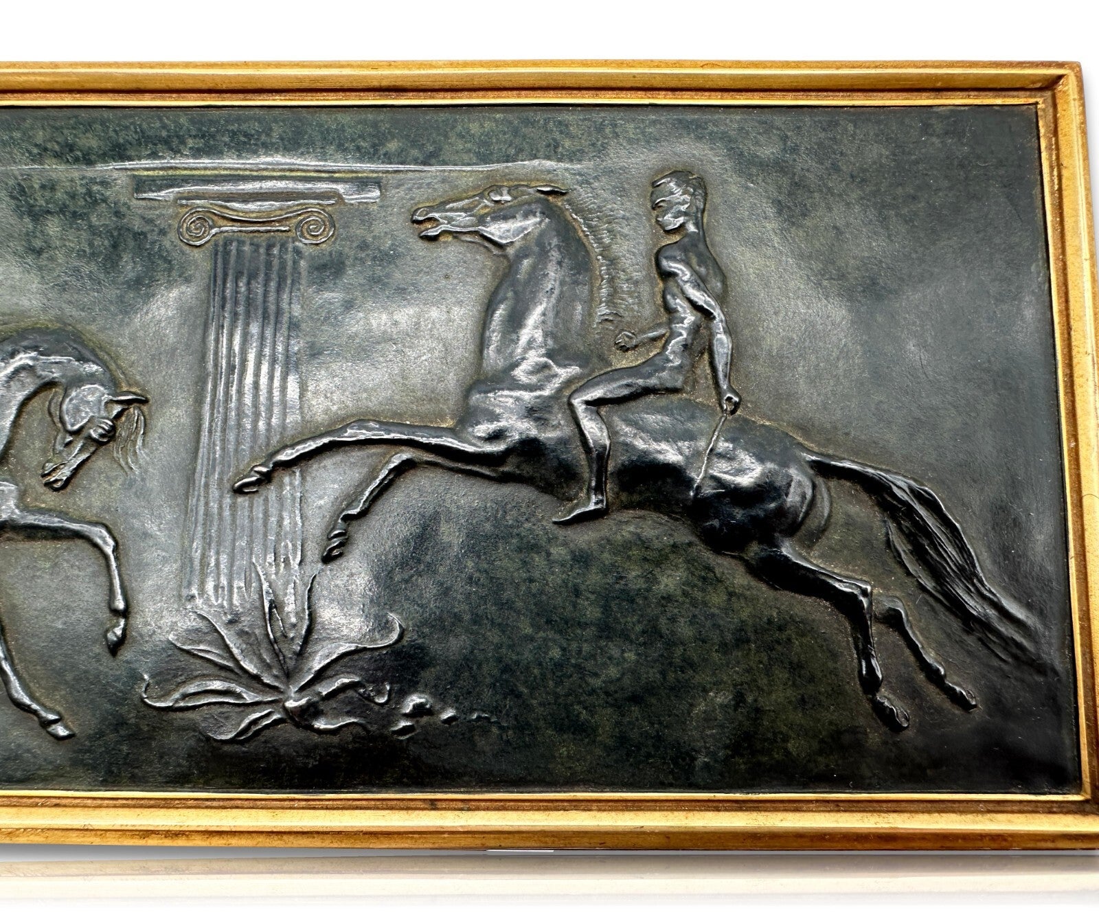 Erhard & Söhne Schwäbisch Gmünd - Art Déco Schatulle - Bronze Relief 'Dioskuren'10