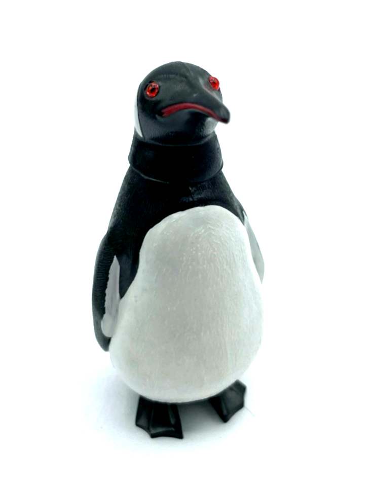 Breba Pinguin Wackelkopf rote Augen 1970er Jahre Höhe ca. 8 cm Kunststoff Nr. 21