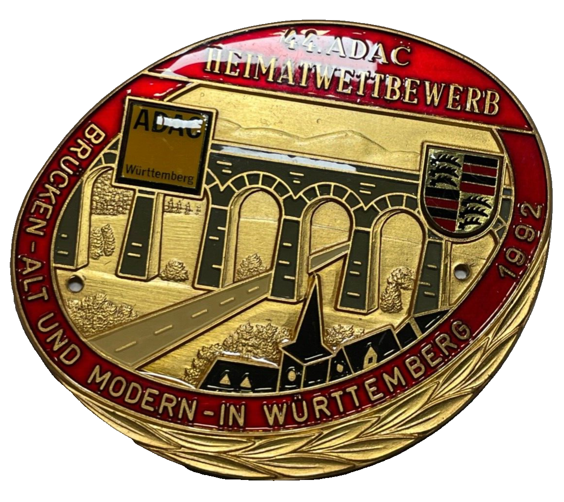 44. ADAC Heimatwettbewerb Württemberg 1992 Expedition Auto Plakette Car Badge0