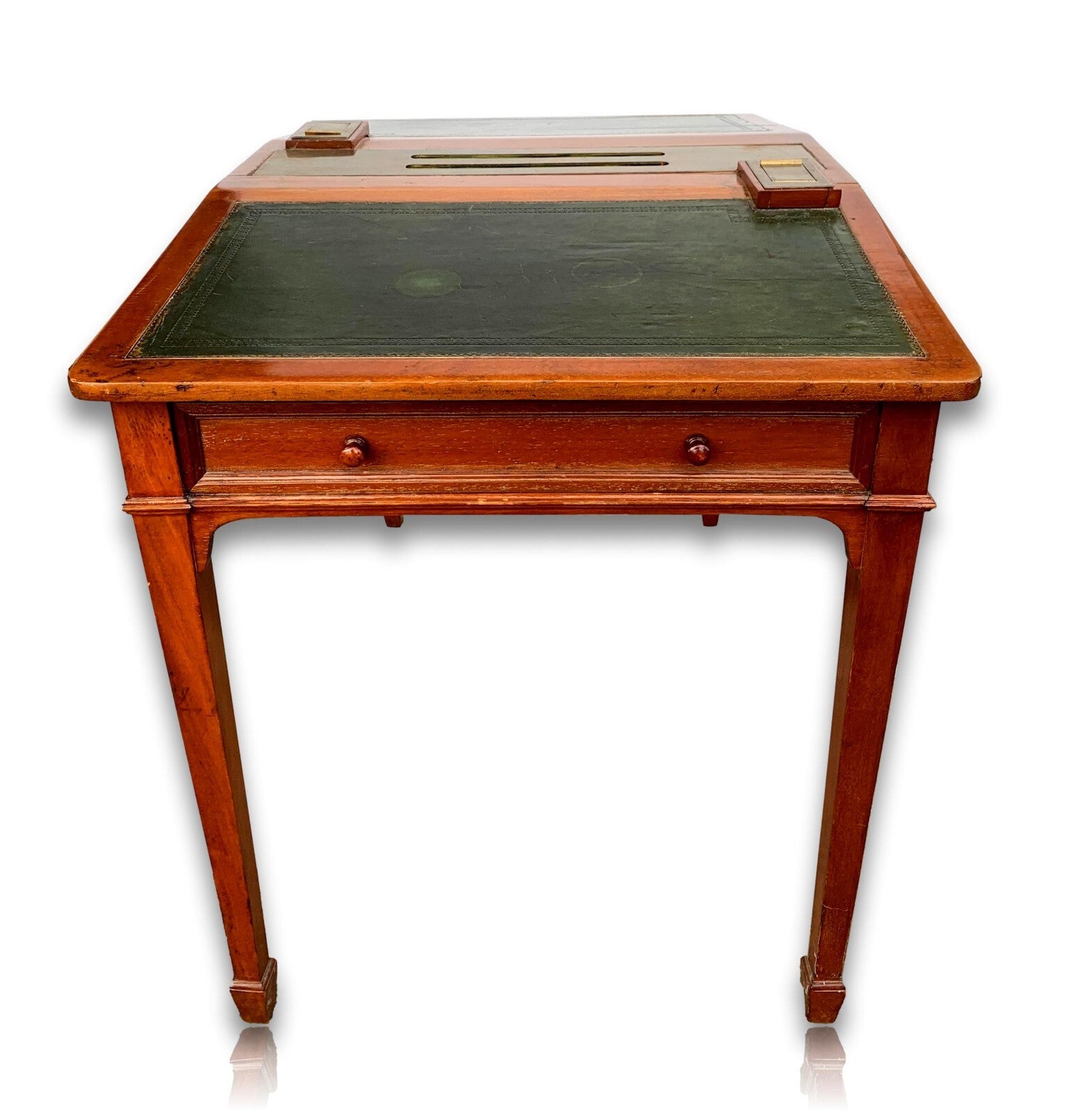 seltener Schreibtisch Doppel Sekretär - ca. 1890-1910 - Messing - Tintenfass2