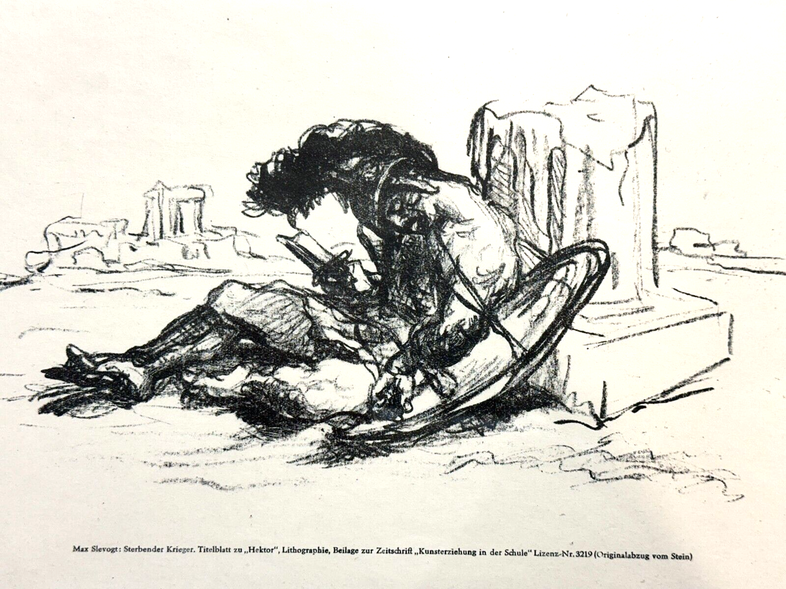 Max Slevogt - 1868-1932 - Lithographie - Original Abzug für Beilage - 'Hektor'1