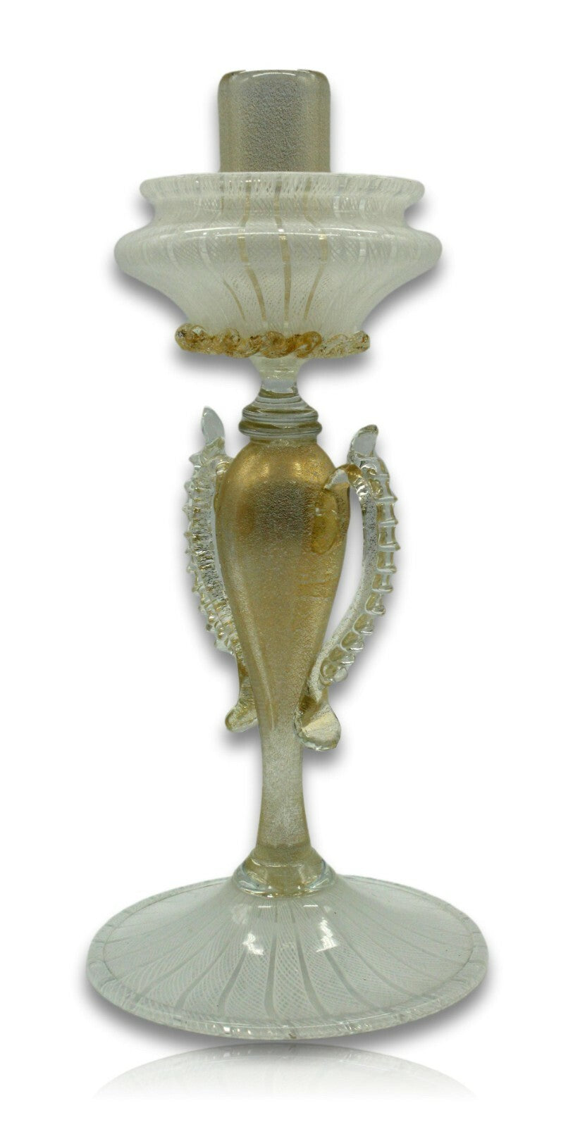Salviati Murano - Handarbeit Kunstglas - mit Goldeinschmelzung - Blütenform1