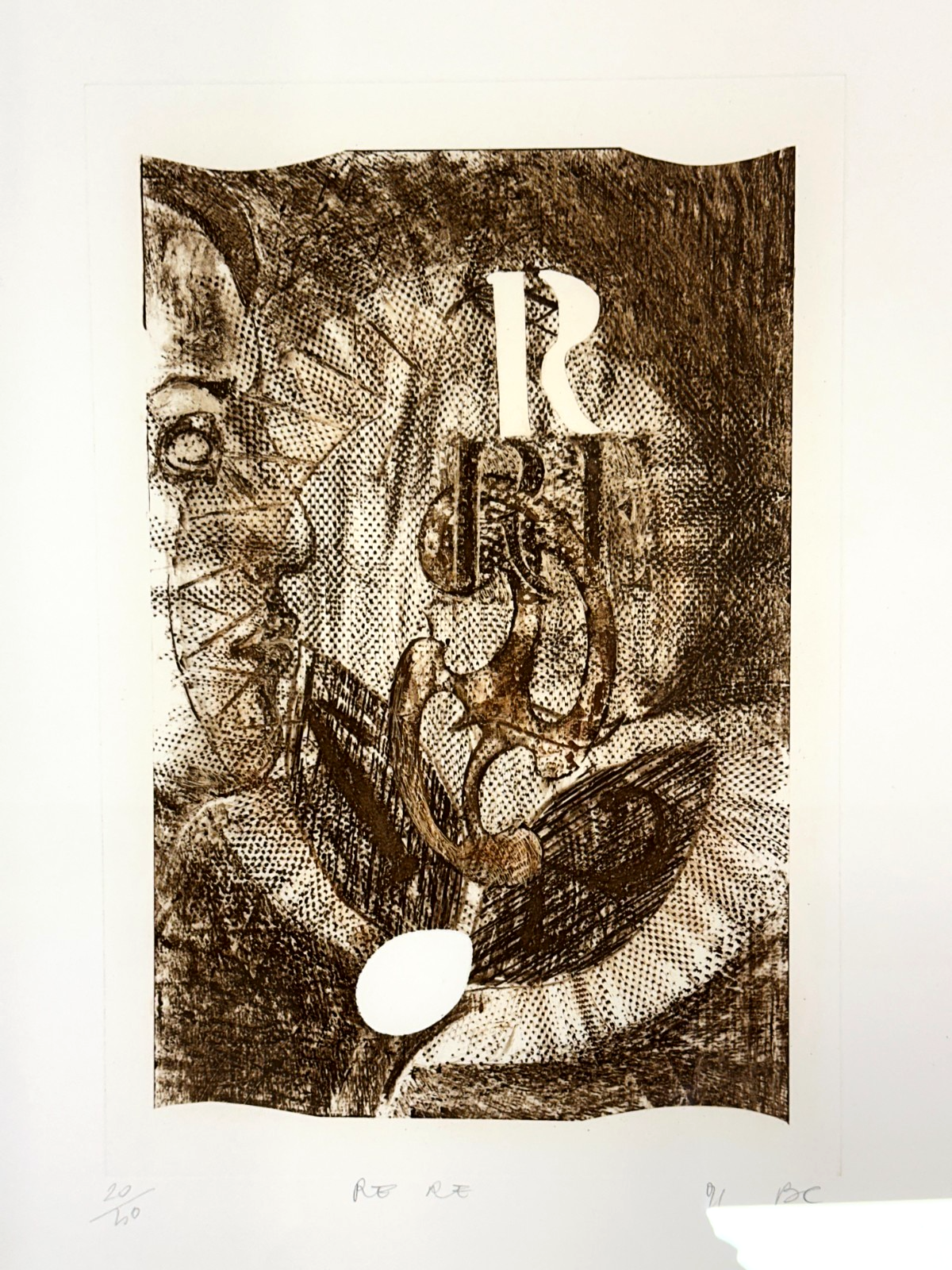 Bruno Ceccobelli - Radierung - signiert & nummeriert - gerahmt - 'RE RE1