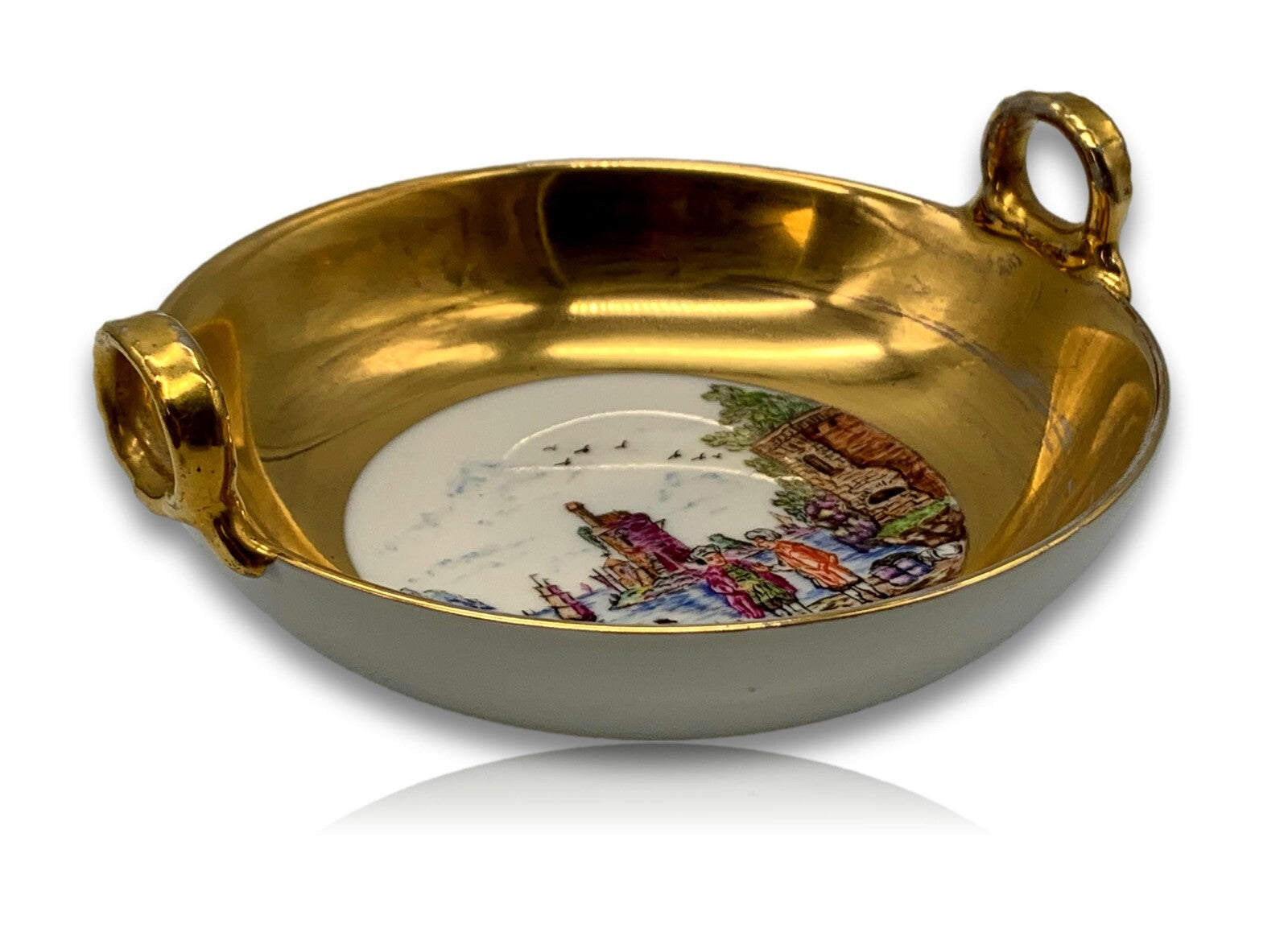 KPM Berlin - Ringhenkelschälchen Porzellan - seltene Chinoiserie Bemalung3