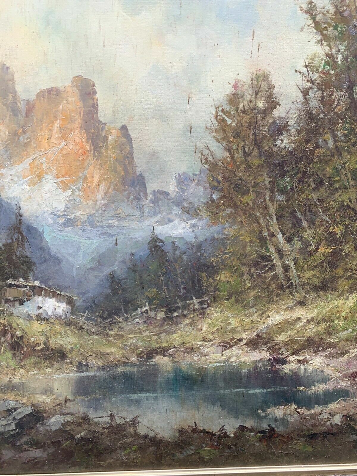 Heinrich Hartung - Ölgemälde - Öl auf Leinwand - Südtirol - Barocker Rahmen3