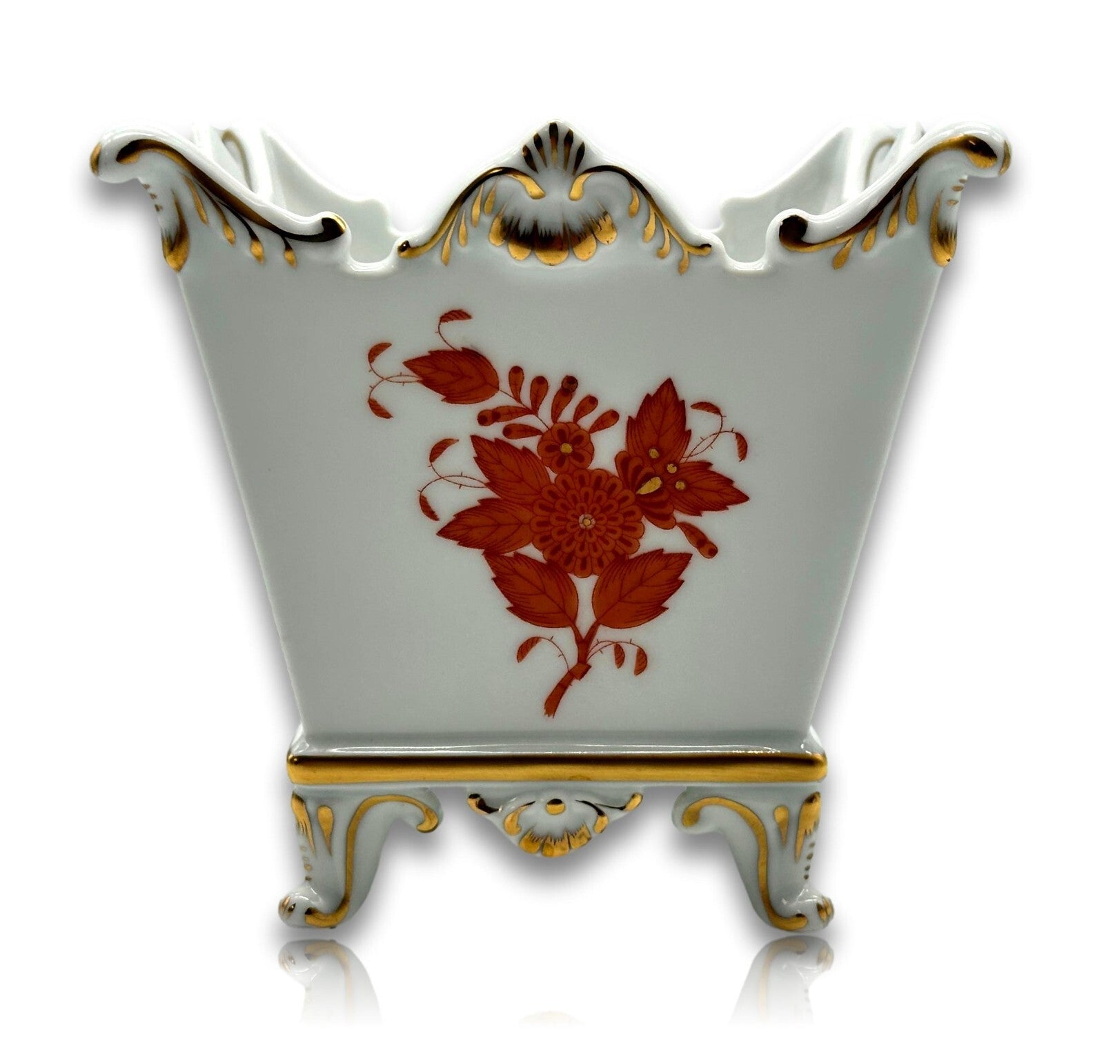 Herend 6408 AO - Cachepot Übertopf - Porzellan - Apponyi Orange - Handbemalt2