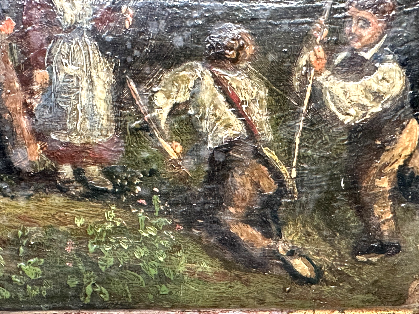 Genregemälde mit Kinderszene - Öl auf Holz - um 1870 – in originalem Rahmen5