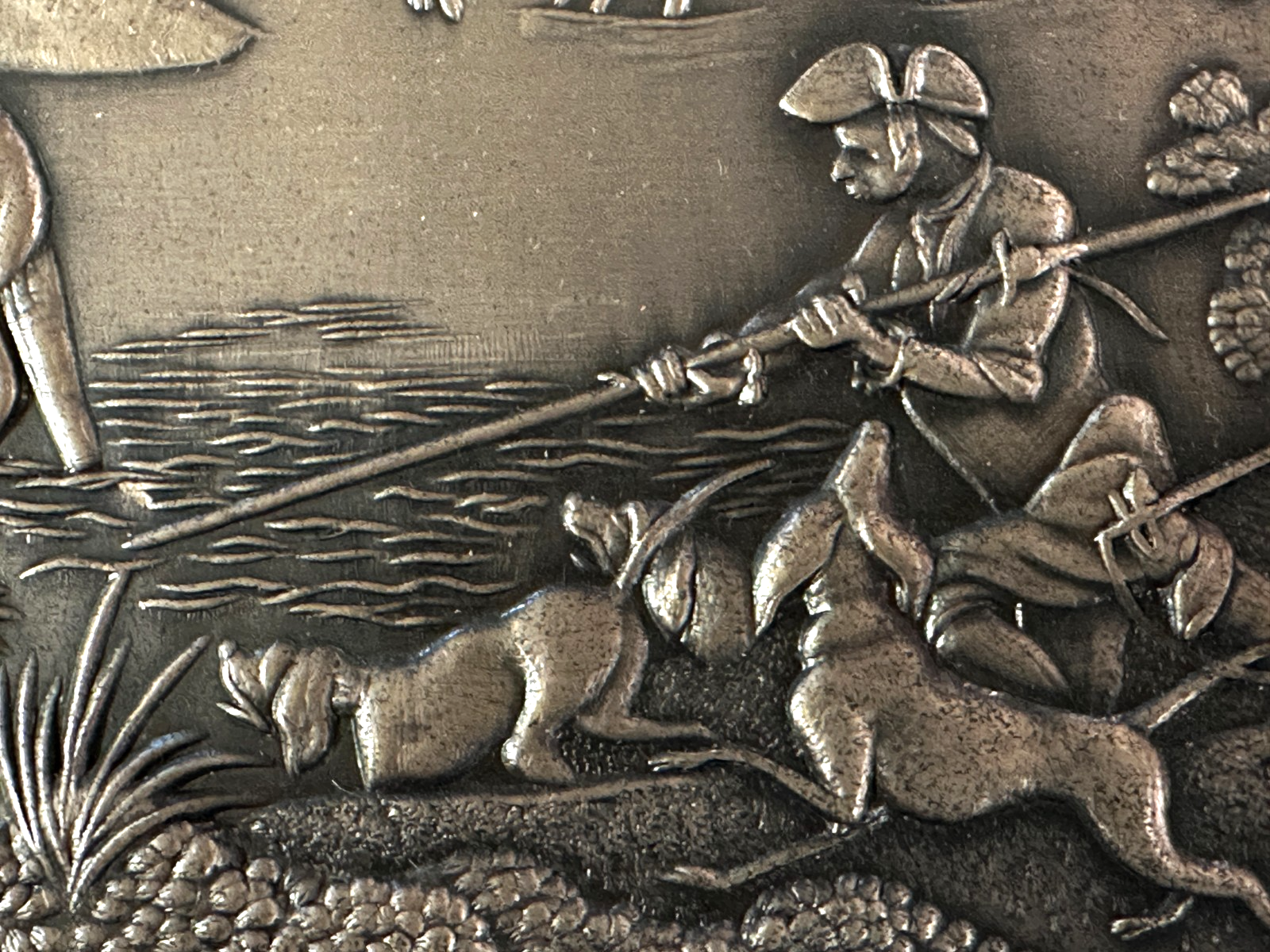 Silberrelief - Jagdszene J. E. Ridinger – Feinsilber 999 – limitiert 87/12009