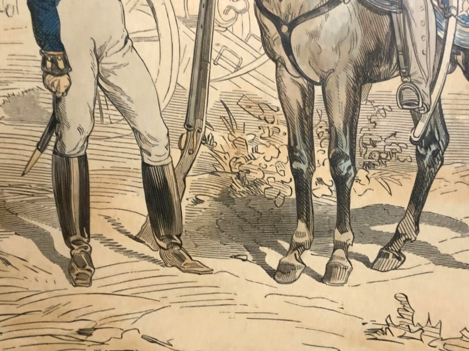 René Louis DEMORAINE - Stahlstich koloriert - Preußische Artillerie Uniform 18125