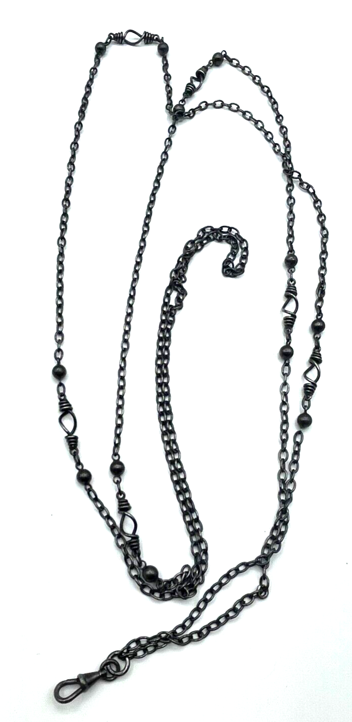 Antik unisex Taschenuhr Uhrkette TUK Eisen Taschenuhrkette um 1900 sehr gepflegt0