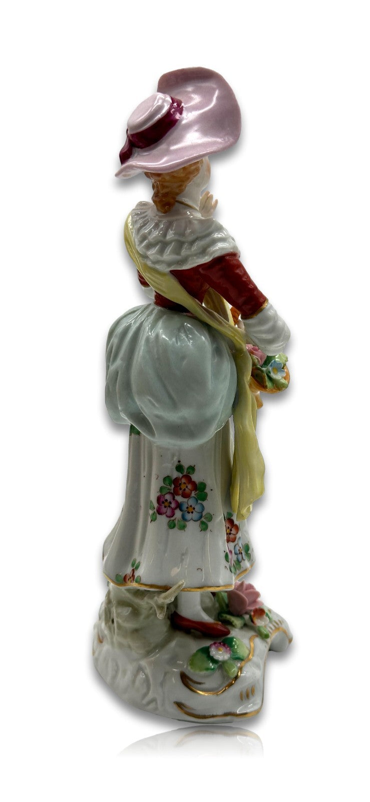 Sitzendorfer Porzellanmanufaktur - Dame mit Blumenkorb - Rokoko Porzellanfigur4