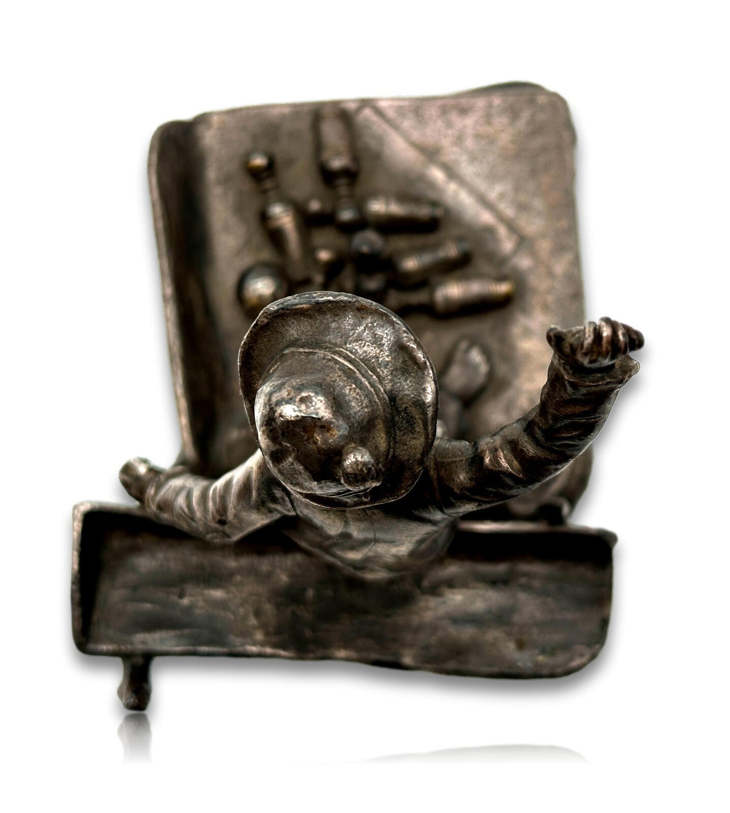 WMF 1886-1903 - Kegelbub Kegelaufsteller - figürlicher Kegelpreis - patiniert4