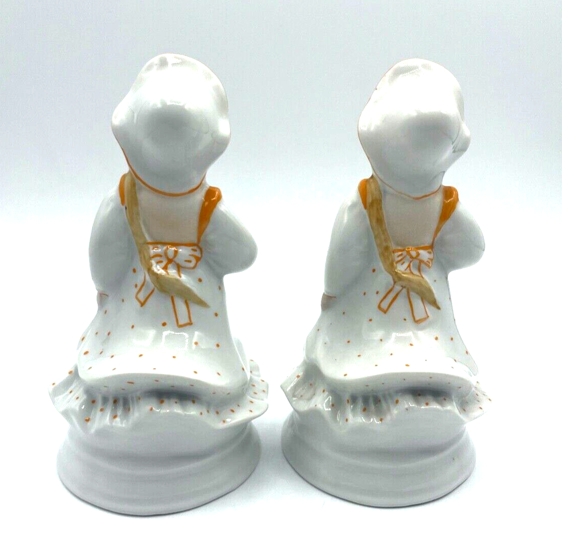 2 x vintage Porzellan Figur Mädchen mit langem Zopf H 16 cm hübsche Dekoration2
