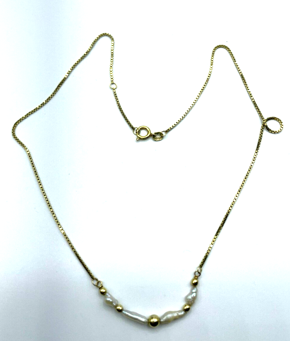 333 Gold 8 K Halskette Collier Juwelier Biwa Perlen zeitlos Chic L 40,5 cm3