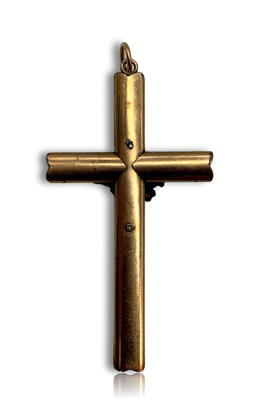 Biedermeier Kreuz Kruzifix - Anhänger Kettenanhänger - Walzgold Double2