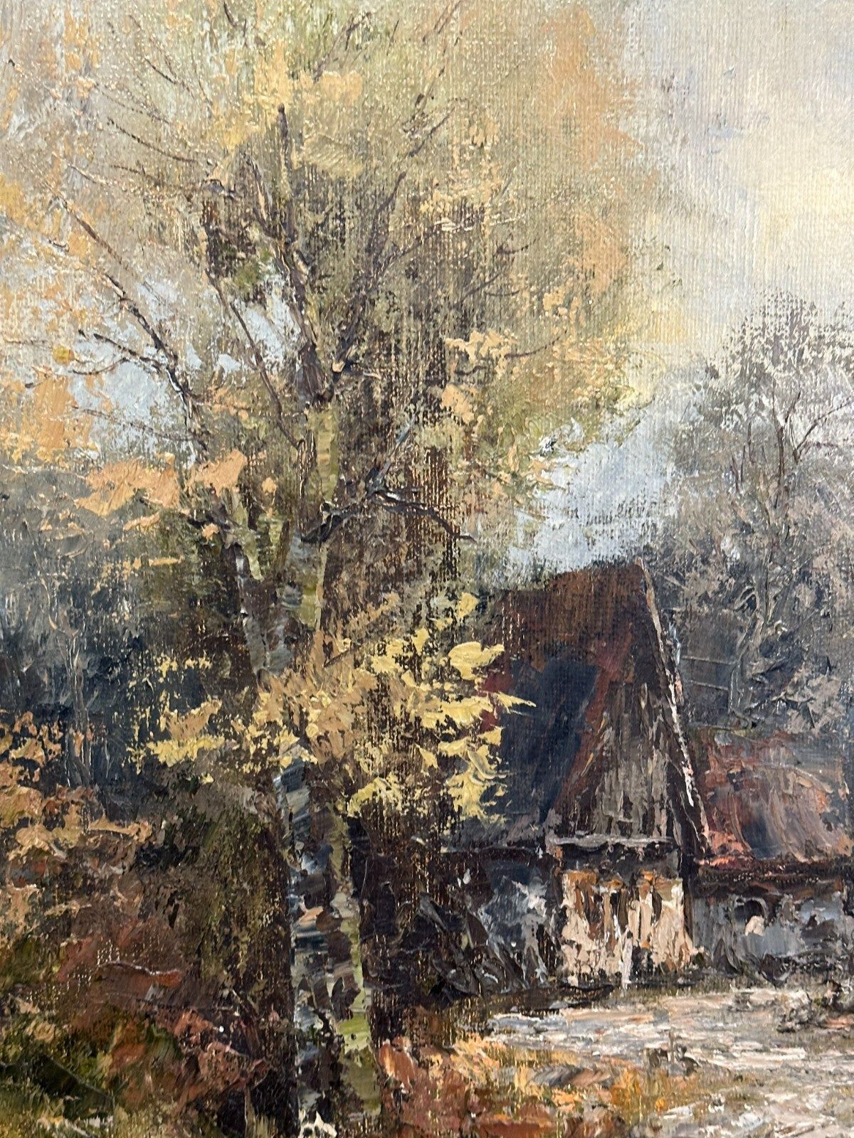 Christian Stemmeler - Landschaftsgemälde mit Gehöft - Impressionismus - signiert2