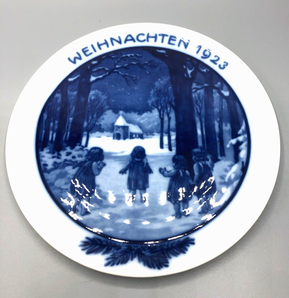 Rosenthal Weihnachtsteller 1923 Entwurf Ernst Hoefer Berlin 1A Zustand Ø 21 cm0
