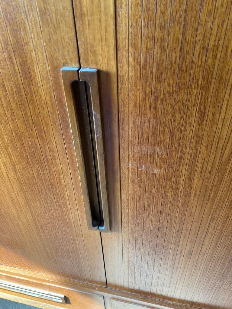 dänischer Rollladenschrank Aktenschrank - Teak - 60er Jahre - unrestauriert3
