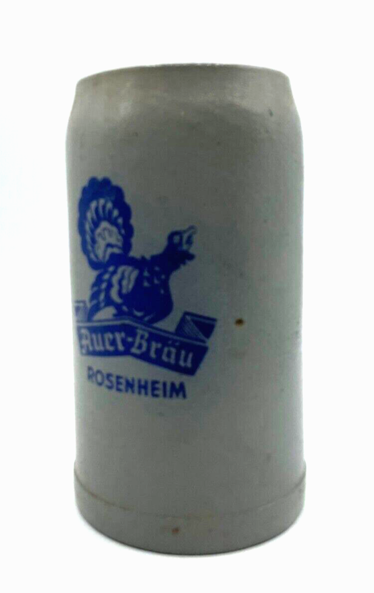 Dachbodenfund alter Steinzeug Krug Bierkrug Auer-Bräu Rosenheim 1 Ltr. gepflegt0