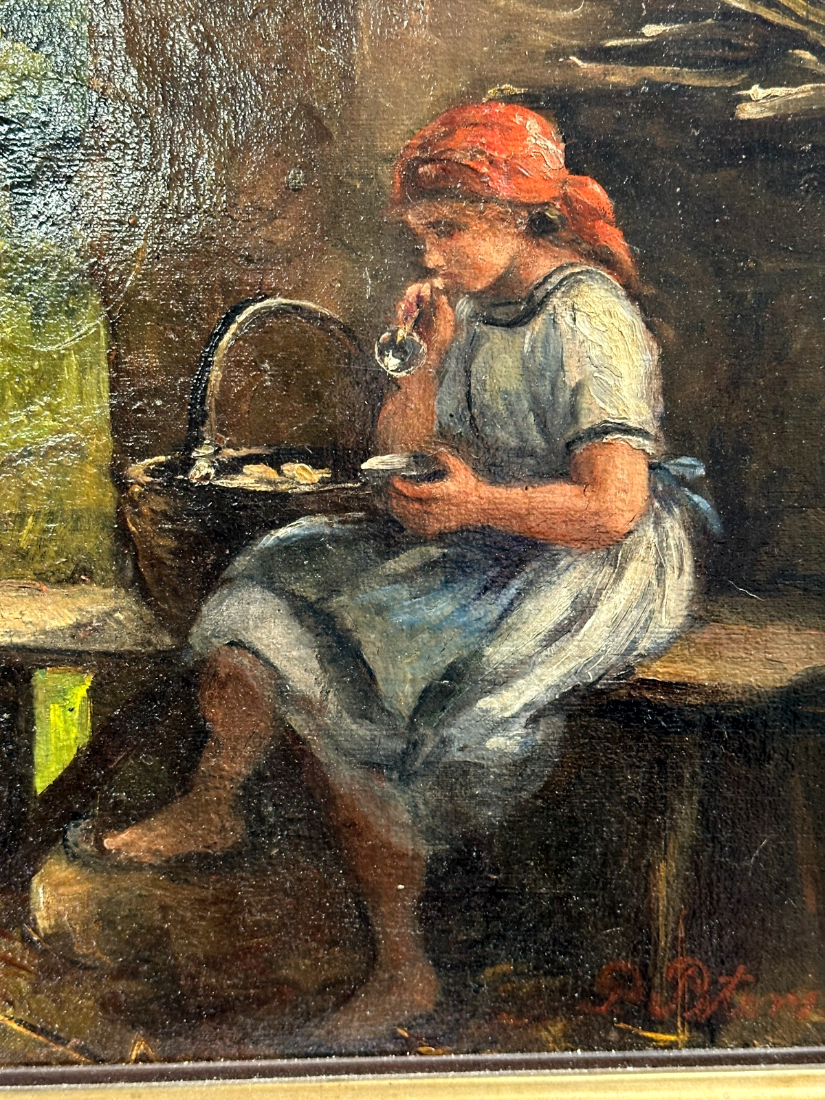 Pieter Francis Peters (1818–1903) – „Mädchen mit Seifenblase“ – Öl auf Leinwand1